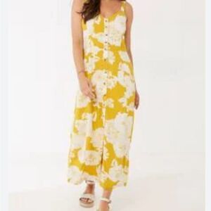 Fat Face Yellow Sundress Sleeveless Maxi